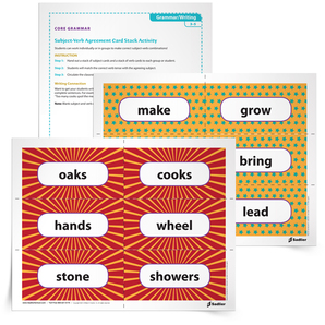 Subject-Verb Agreement Card Stack Grammar Game 3–5 | Download | Sadlier ...
