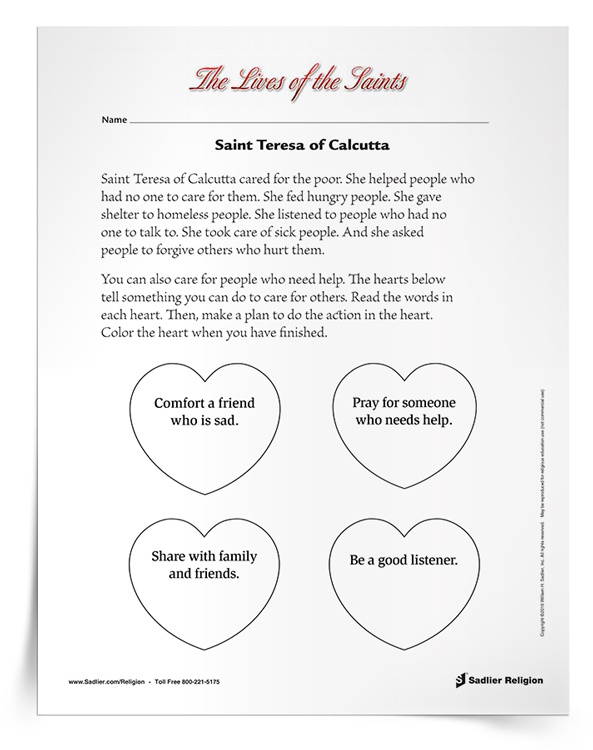 Saint Teresa of Calcutta Activity
