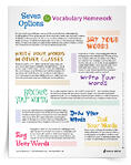 <em>7 Options for Vocabulary Homework</em> Kit