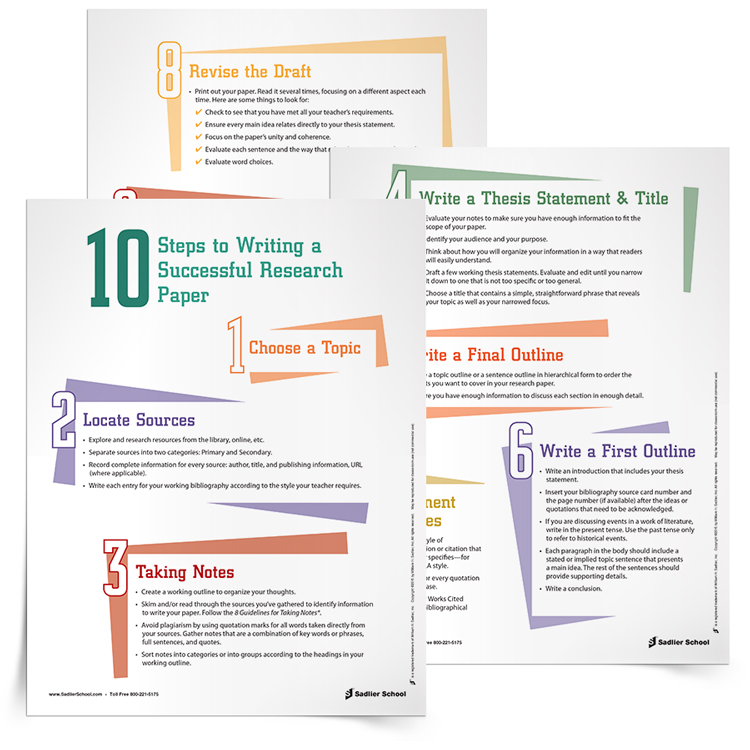 10 steps in writing the research paper
