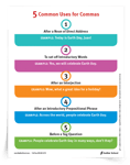 <em>5 Common Uses for Commas</em> Anchor Chart & Reference Sheet
