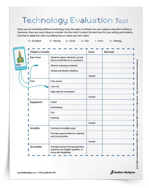 Technology Evaluation Tool Rubric for Religious Education