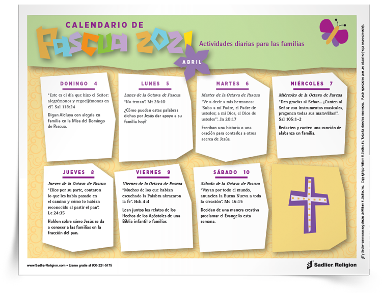 Calendario de Pascua Descarga Sadlier Religion