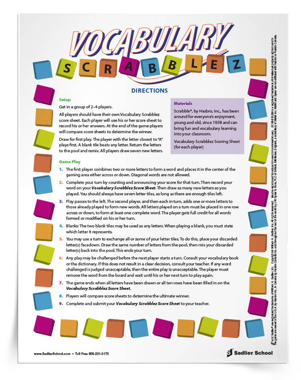 Vocabulary-Scrabblez-Game
