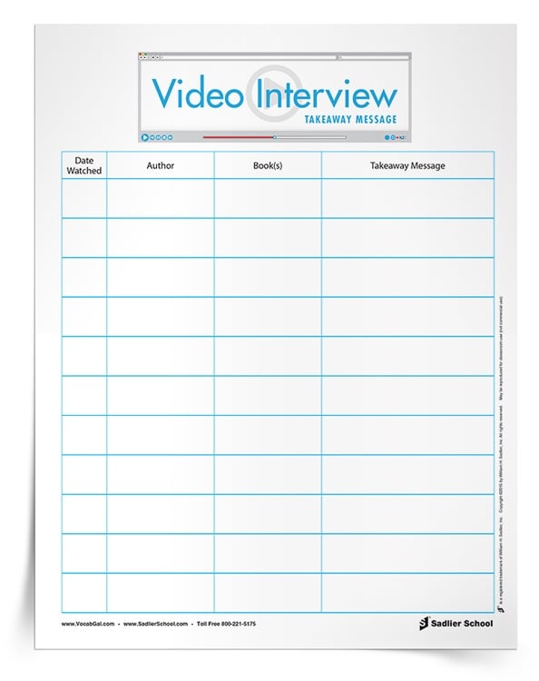Author-Interview-Takeaway-Message-Worksheet