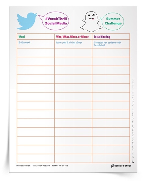 Social-Media-Summer-Challenge-Vocabulary-Activity